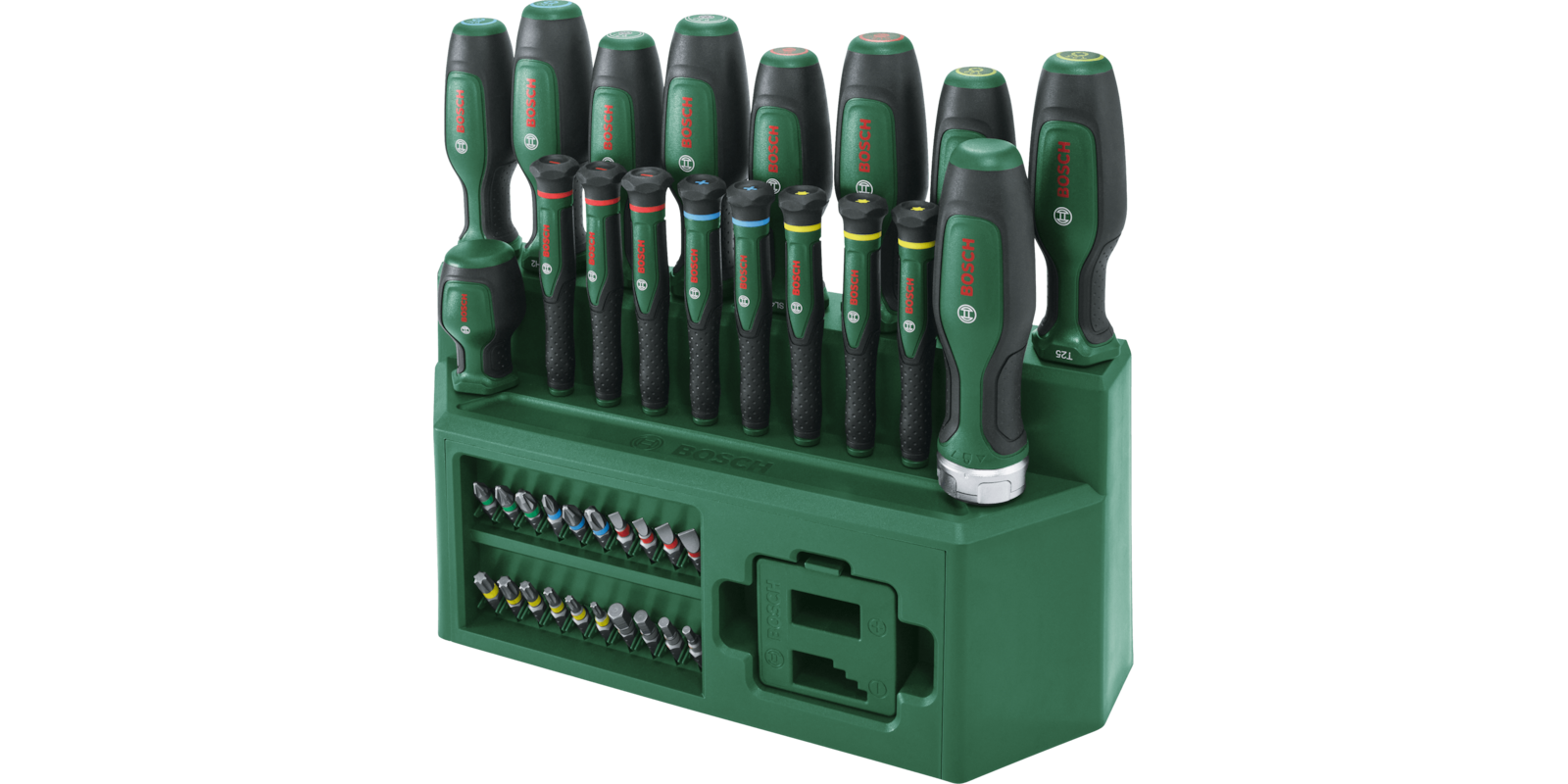 Bosch 39 Parça Standlı Tornavida, Klemens ve Bits Uç Seti 1600A02Z9L
