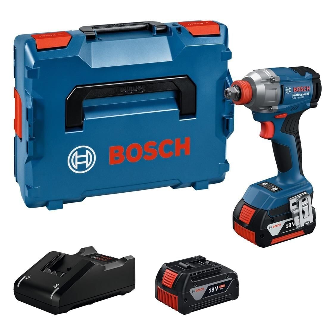 Bosch GDX 18V-285 Çift Akülü 4 Ah Darbeli Somun Sıkma Makinesi