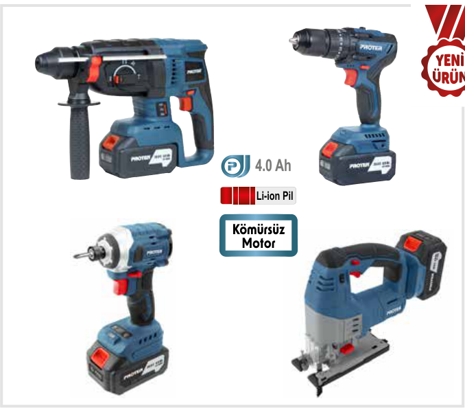 Proter PST 1914 Quatro PST 945 HD + PST 924 BL + PST 974 T + PST 984SD Üç Akülü 4 Ah Kombo Set