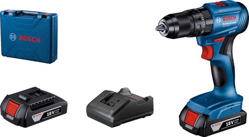 Professional GSB 185-Li 2.0 Ah Tek Akülü Kömürsüz Motor Darbeli Matkap + 23 Parça Aksesuar Set