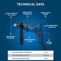 Bosch GSB 600 Darbeli Matkap + 100 Parça Aksesuar Seti