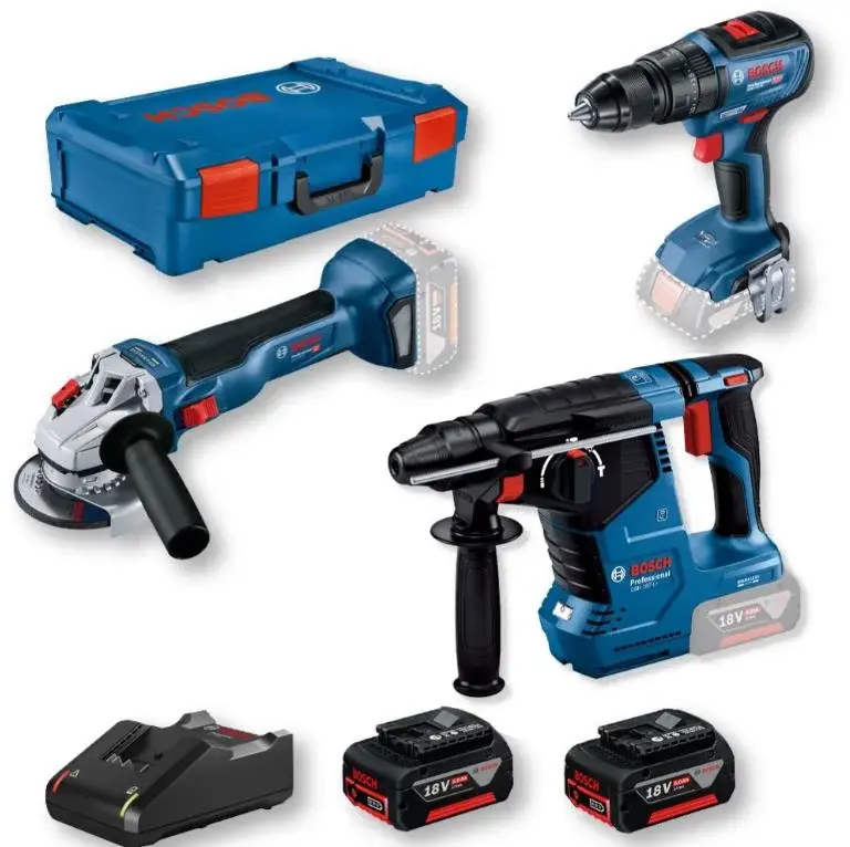 Bosch GBH 187 Li + GWS 18V-10 + GSR 18V-50 Elektrikli El Aletleri Seti