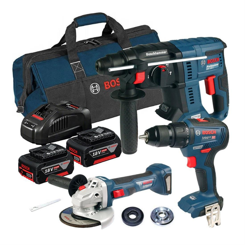 Bosch Professional Gsr 18V-50 + Gbh 180 + Gws 180 2 X Gba 18V 3Lu Set 5.0Ah 18V - 0615990M32