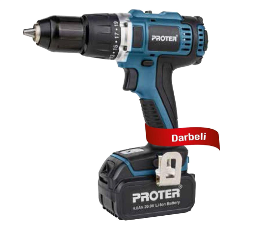 Proter PST 540 BL 20 V Çift Akülü Kömürsüz Darbeli Matkap